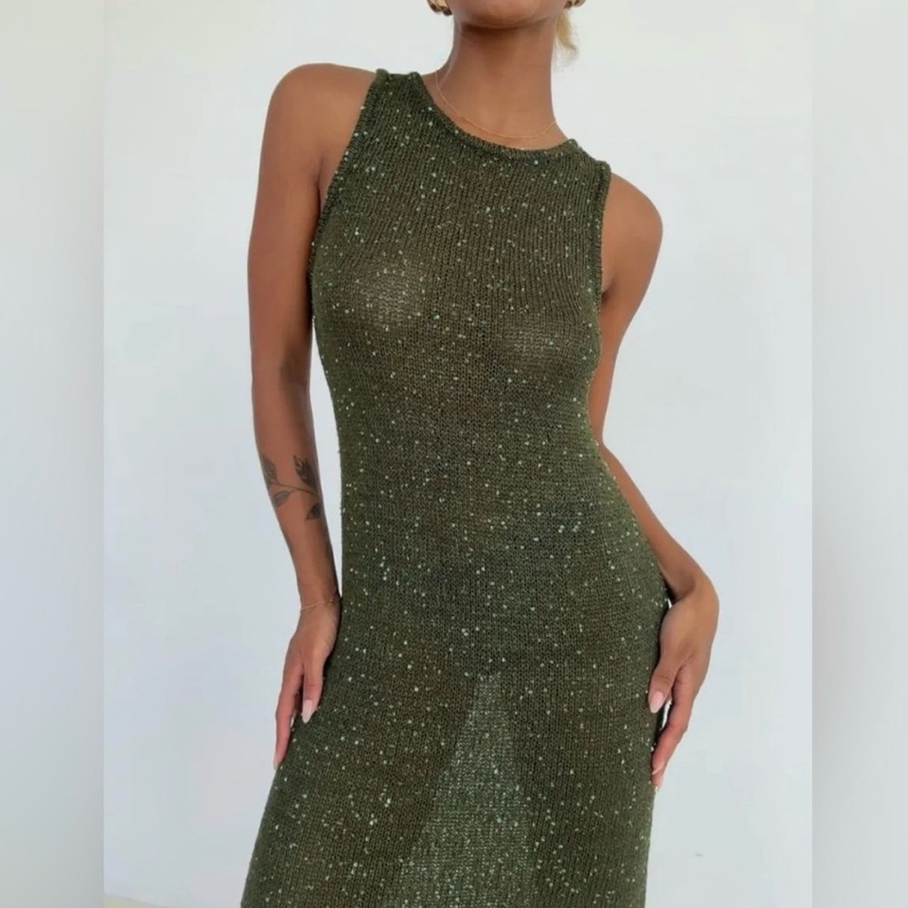 Rumored Maxi Green Sequin Dress